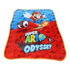 Nintendo Super Mario Odyssey Silky Soft Fleece Throw Blanket‎ 37” X 49”